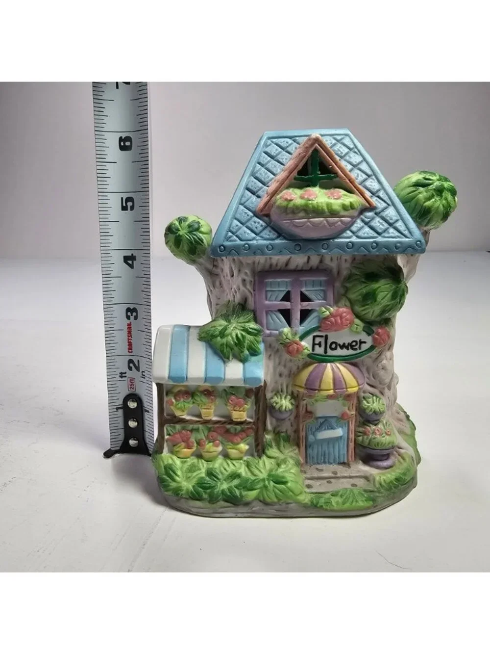Easter Jubilee Porcelain Bunny House Flower Shop Treehouse w/ Box Vintage Kmart